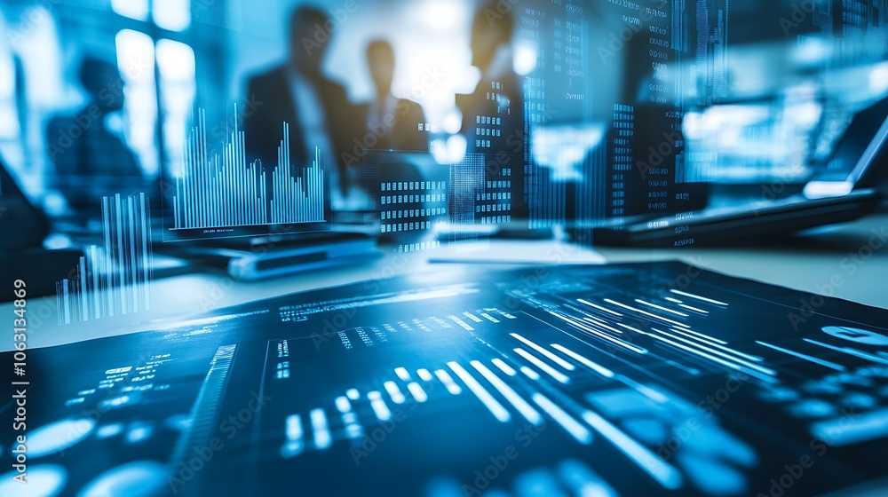 A strategic sourcing manager analyzing supplier data and optimizing sourcing strategies on a digital interface, with empty space for text A strategic sourcing manager analyzing supplier data and optimizing sourcing strategies on a digital interface, with empty space for text