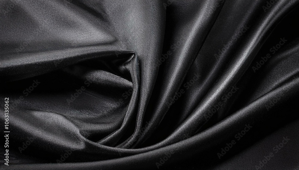 Fototapeta premium black silk silky satin background backdrop wallpaper textile fabric elegant luxury luxurious high quality