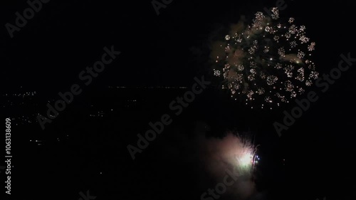 夜景 花火 色 ドローン 撮影 晴天 綺麗 幻想的 hanabi nightseeing