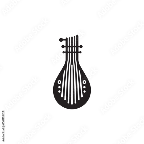 Mbira Vector - Mbira Illustration - Silhouette of Mbira.