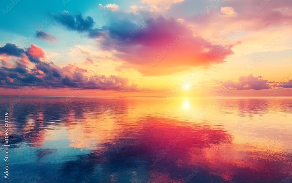 A serene sunset over a tranquil sea, with vibrant colors reflecting on the water, creating a peaceful and inspiring atmosphere. A serene sunset over a tranquil sea, with vibrant colors reflecting on the water, creating a peaceful and inspiring atmosphere.