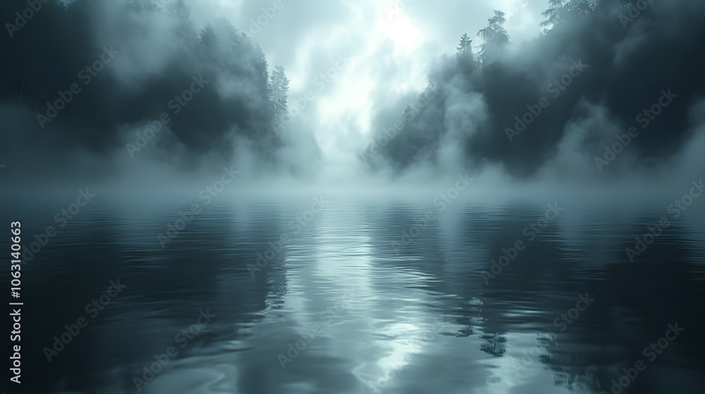 A Calm Lake Shrouded in Morning Fog, with Soft Light Reflecting on the Water’s Surface, Creating a Serene and Tranquil Atmosphere
A Calm Lake Shrouded in Morning Fog, with Soft Light Reflecting on the Water’s Surface, Creating a Serene and Tranquil Atmosphere