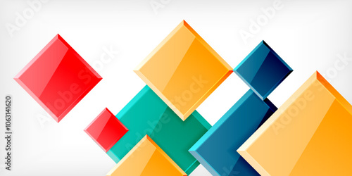 Free Download Colorful squares with reflections abstract background design. Vector Illustration For Wallpaper, Banner, Background, Card, Book Illustration, landing page - GFXLoad