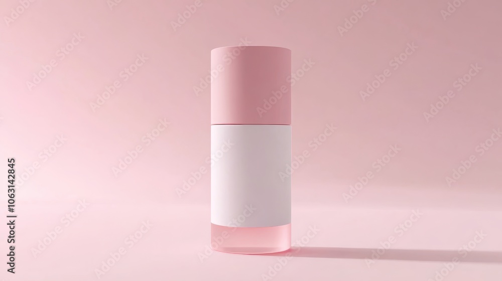 Minimal Pink Skincare Bottle Minimal Pink Skincare Bottle