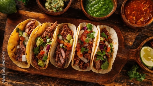 Wallpaper Mural A delicious feast of Mexican tacos, filled with savory meats Torontodigital.ca