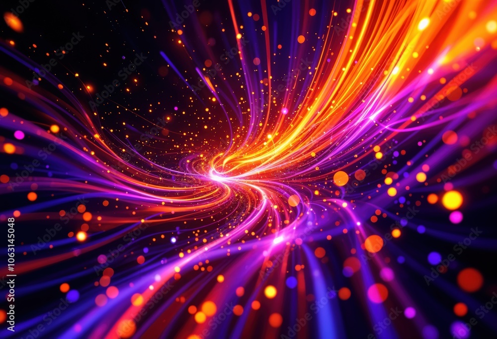 Vibrant Swirling Light Trails: Cosmic Energy in Motion Vibrant Swirling Light Trails: Cosmic Energy in Motion