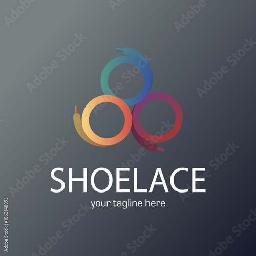 Laces Sneaker Shop logo or emblem. Shoelace vector isolated sign.