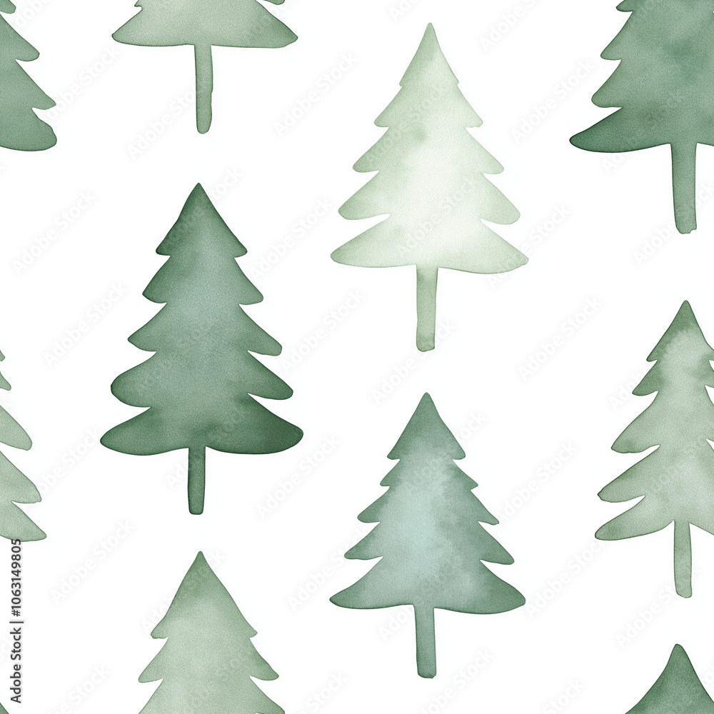 Obraz premium Christmas trees seamless pattern