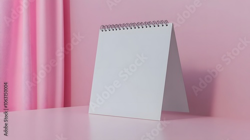 Blank Calendar Mockup with Pink Background