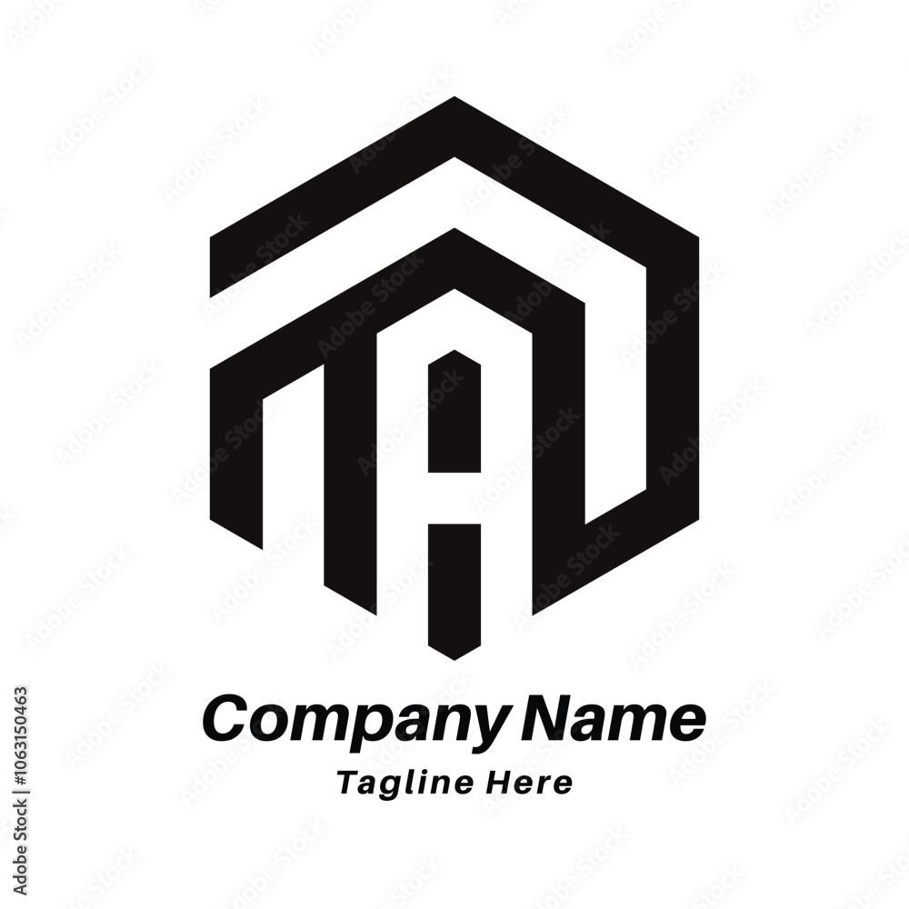 AM letter polygon shape logo design icon AM letter polygon shape logo design icon