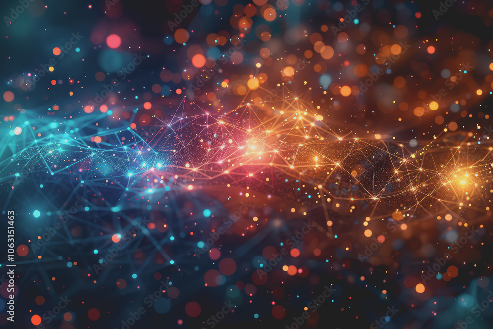A beautiful Abstract digital technology background with colorful network connection lines. A beautiful Abstract digital technology background with colorful network connection lines.