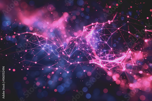 A beautiful Abstract digital technology background with colorful network connection lines.