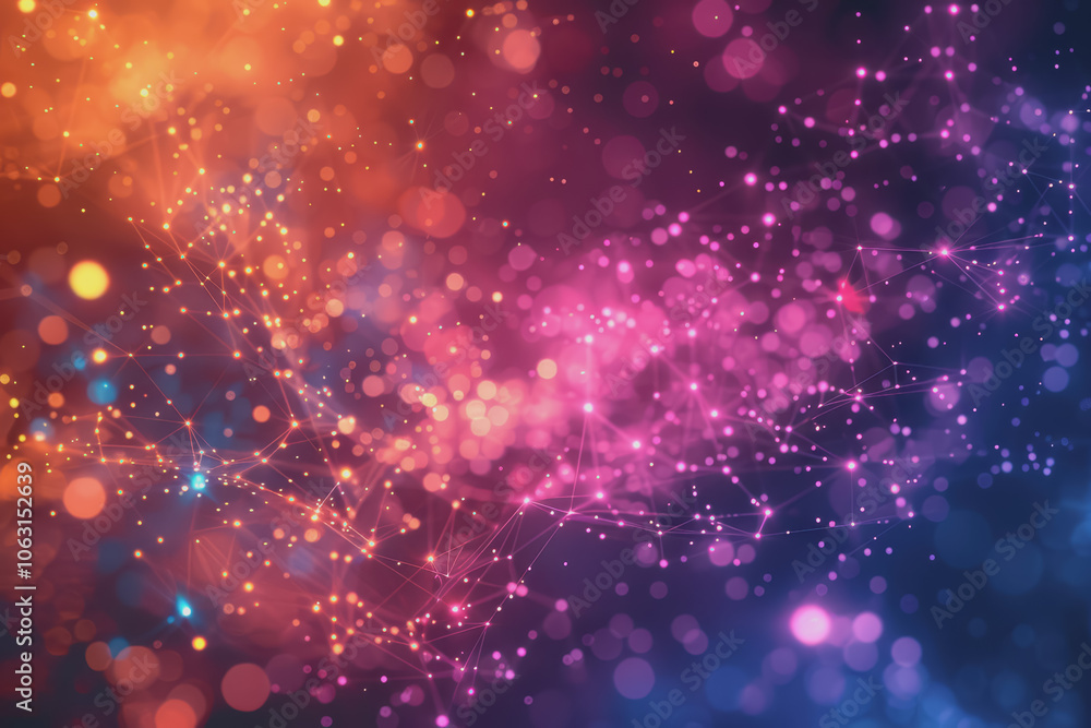 A beautiful Abstract digital technology background with colorful network connection lines. A beautiful Abstract digital technology background with colorful network connection lines.