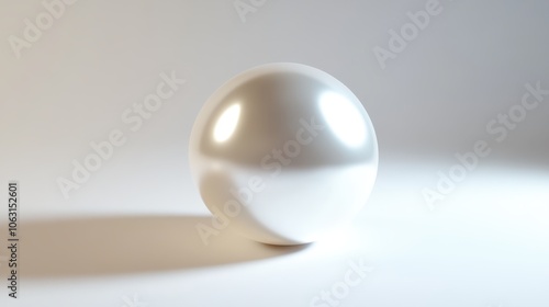 Minimalist White Sphere on Soft Light 