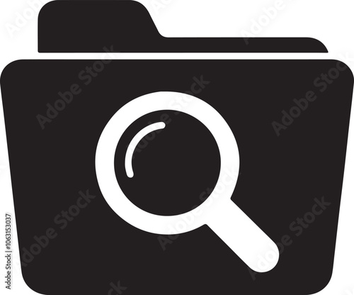 Folder icon silhouette with white background