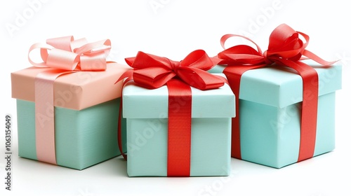 Trio of Pastel Gift Boxes in Soft Colors