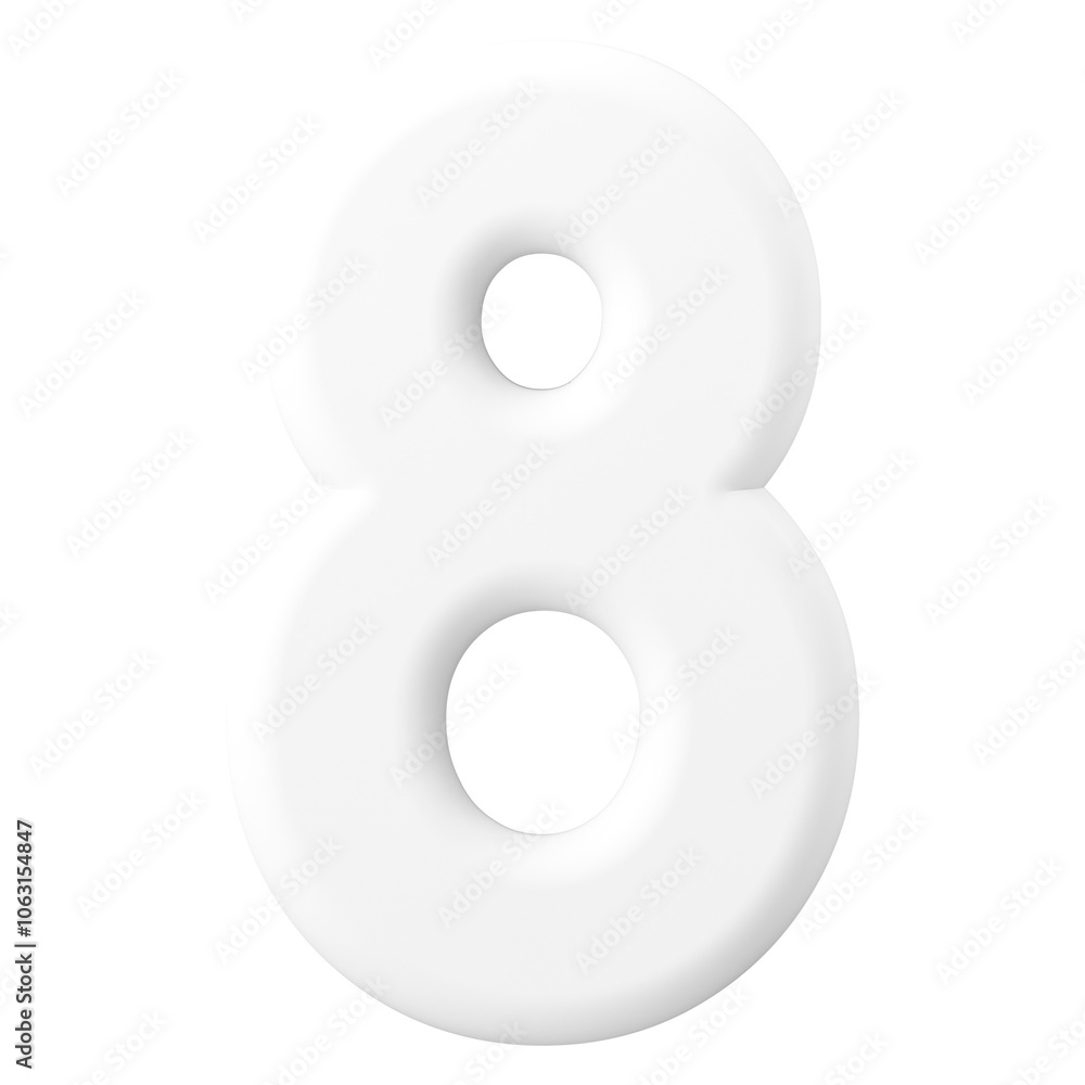 8 number png sticker, 3D rendering on transparent background 8 number png sticker, 3D rendering on transparent background
