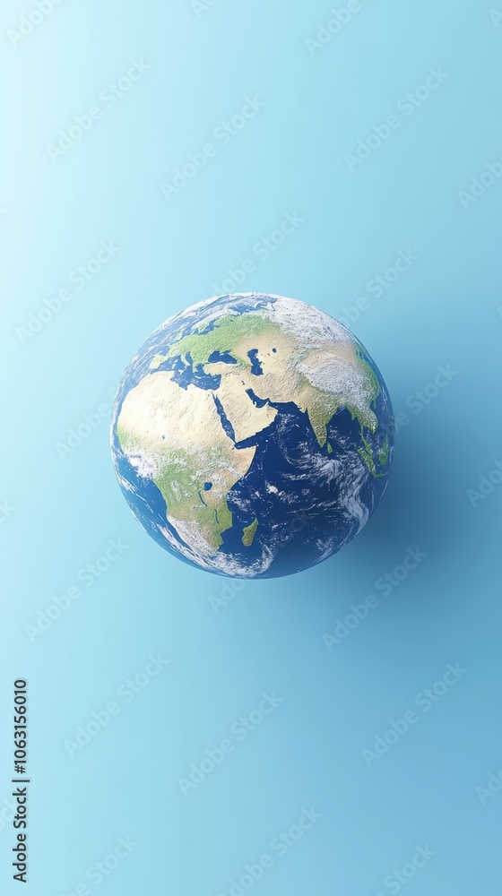 3D Blue Globe on Gradient 3D Blue Globe on Gradient