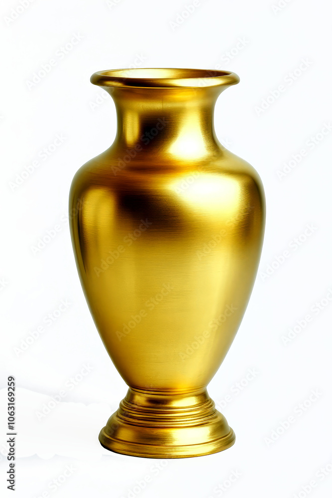 A gold vase isolated on transparent background. A gold vase isolated on transparent background.