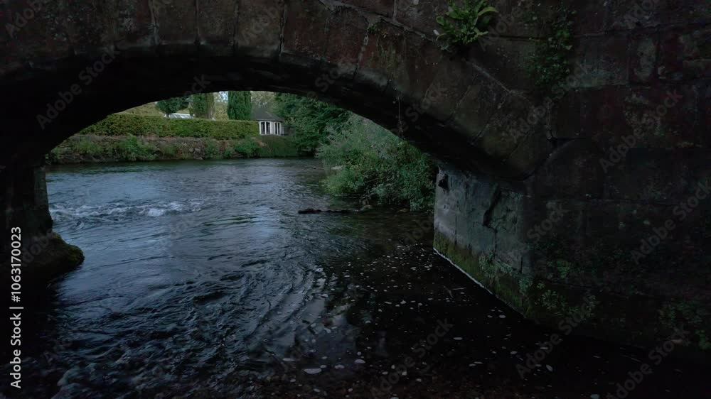 Landscape of water under bridge in Bakewell Derbyshire UK Landscape of water under bridge in Bakewell Derbyshire UK