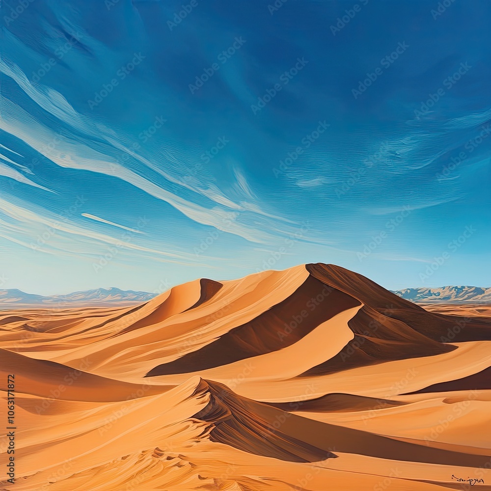 Naklejka premium Desert landscapes with sand dunes