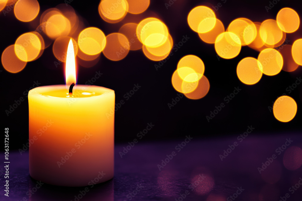 Warm Glow of a Single White Candle Warm Glow of a Single White Candle