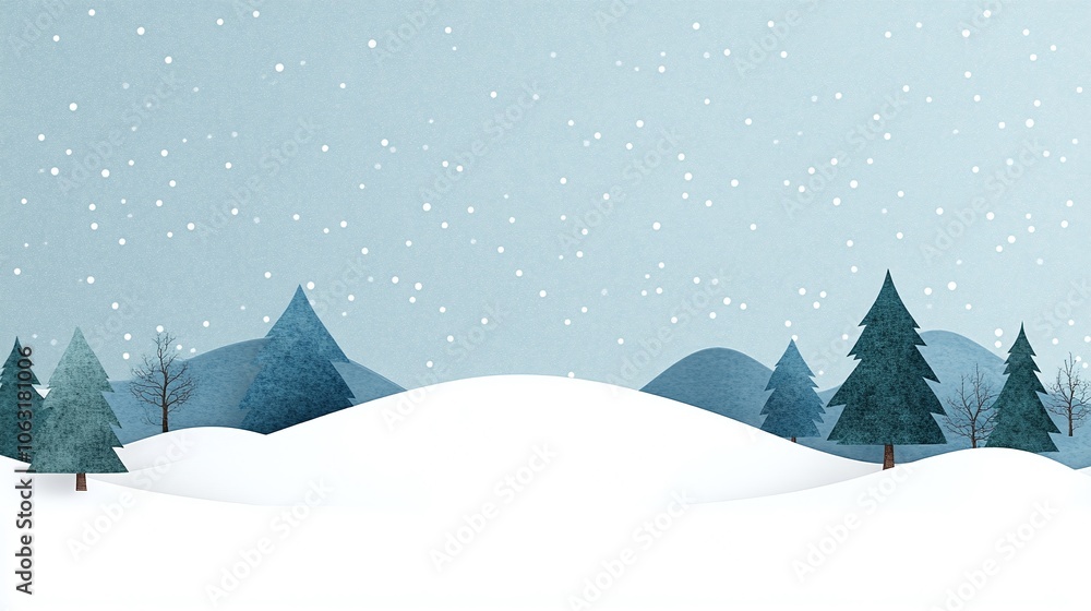 Winter Landscape with Snow and Trees Background Winter Landscape with Snow and Trees Background