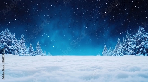Wallpaper Mural Winter Wonderland Under Starry Sky at Night Torontodigital.ca