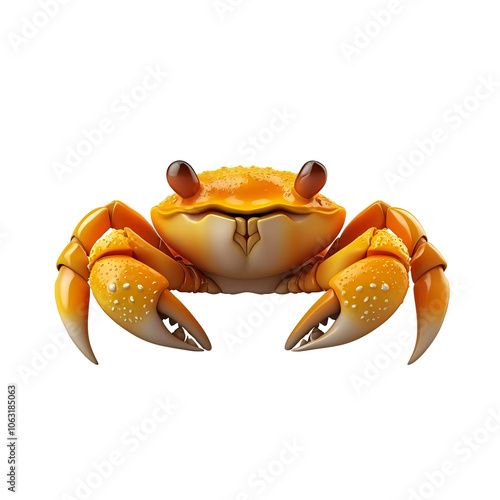 A cute crab icon ocean animal 3D icon isolated on white and transparent background photo