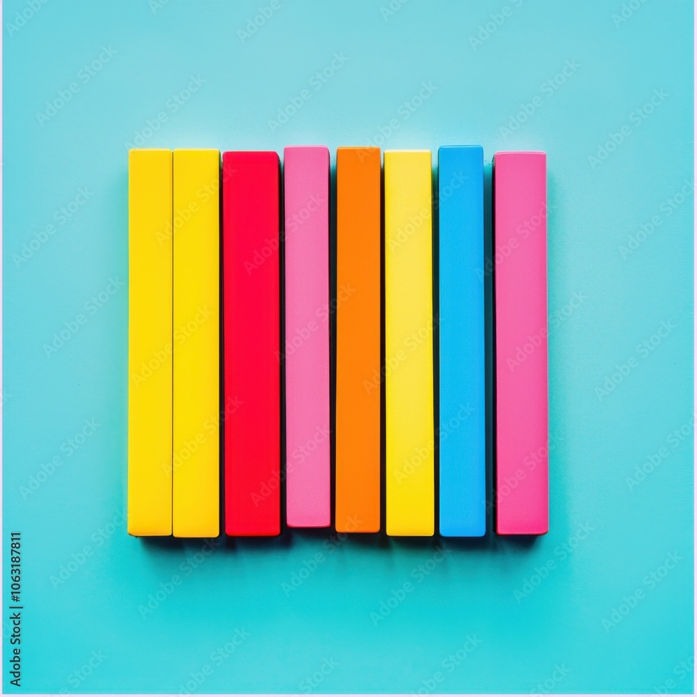 Vibrant Piano Keys Pop Against Soft Glaucous Hues Vibrant Piano Keys Pop Against Soft Glaucous Hues
