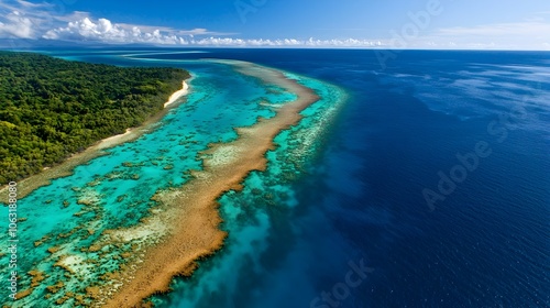 Fototapeta Naklejka Na Ścianę i Meble -  Spectacular coral reefs in the Great Barrier Reef of Australia home to a diverse array of colorful marine life and a unique underwater ecosystem that is both beautiful and fragile