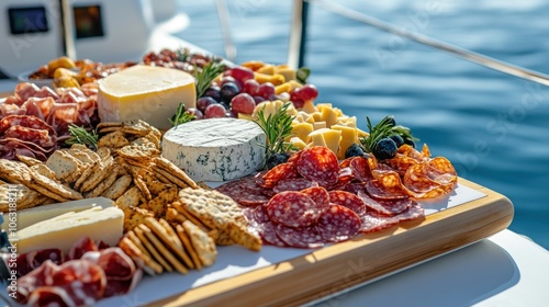 Cheese and Meat Platter on a Boat