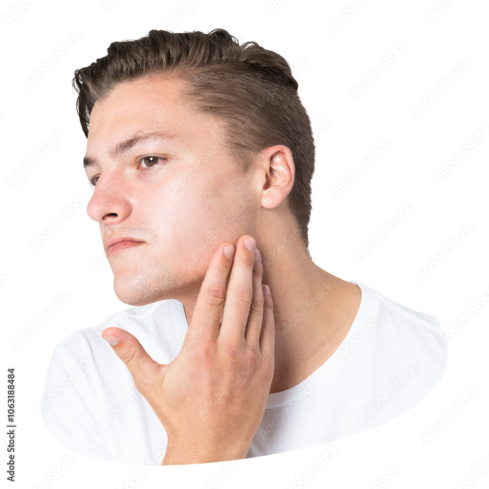 Shaved man png sticker, transparent background Shaved man png sticker, transparent background