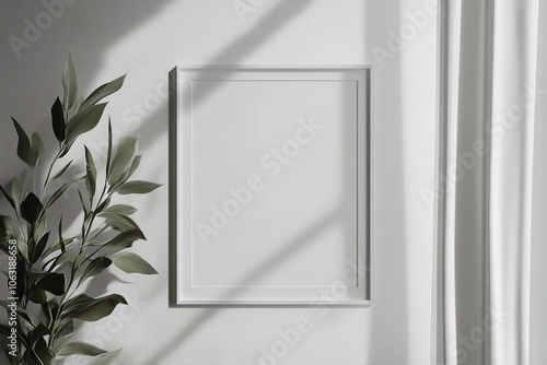 Wallpaper Mural Aesthetic Clean Graphic White Blank Photo Frame Mockup template with Minimalist Decoration Torontodigital.ca