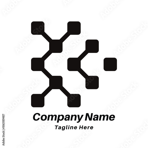 Letter k tech logo design icon