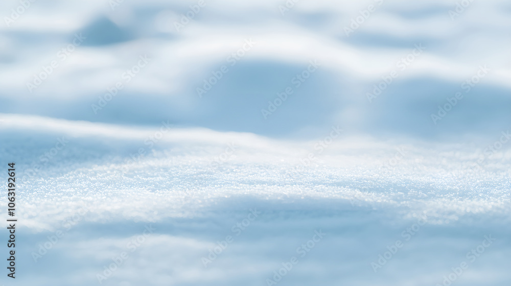 Fototapeta premium Fresh Snow Close-Up, Pristine Winter Scene, Tranquil Snowfield, Minimalist Nature Detail, Winter Texture, Calm Outdoors, Peaceful Frosted Landscape, Seasonal Beauty
