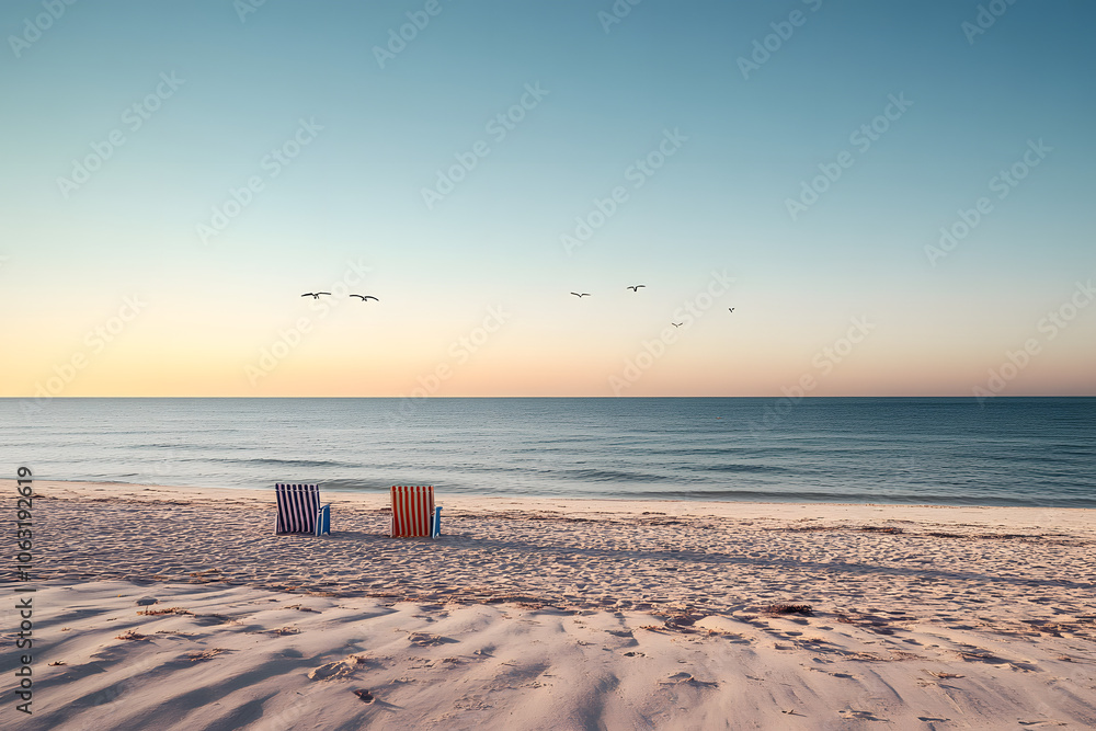 Obraz premium morgens am Strand