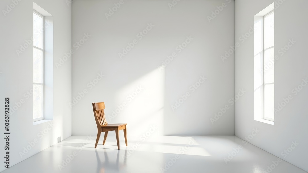 Elegant Wooden Chair Bathed in Soft Natural Light Elegant Wooden Chair Bathed in Soft Natural Light