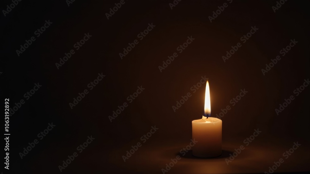 Elegant Candle Flame Illuminating Dark Background with Warmth Elegant Candle Flame Illuminating Dark Background with Warmth
