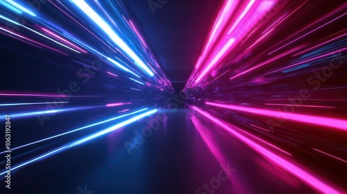 Cyber Futuristic High Speed Light Tunnel