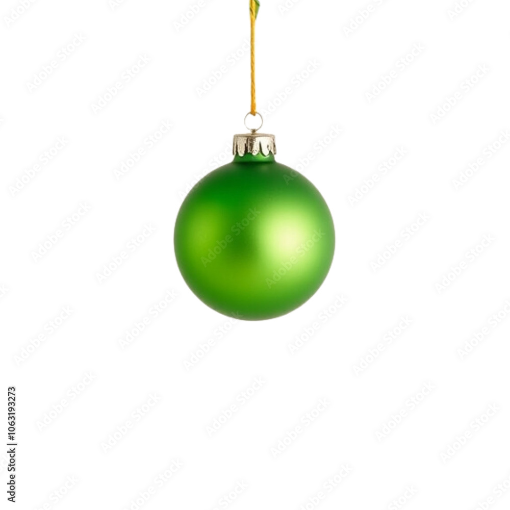 a green ornament from a string plain background a green ornament from a string plain background