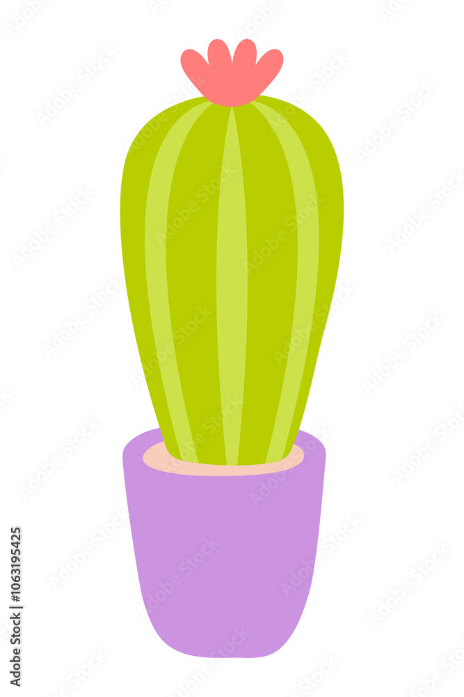 Cute cactus in pot sticker