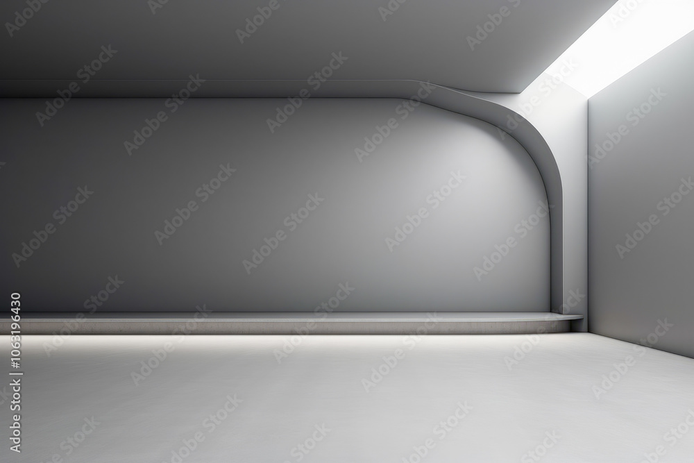 A room with a curved corner wall and soft lighting, creating a cozy and inviting atmosphere with its unique design. A room with a curved corner wall and soft lighting, creating a cozy and inviting atmosphere with its unique design.