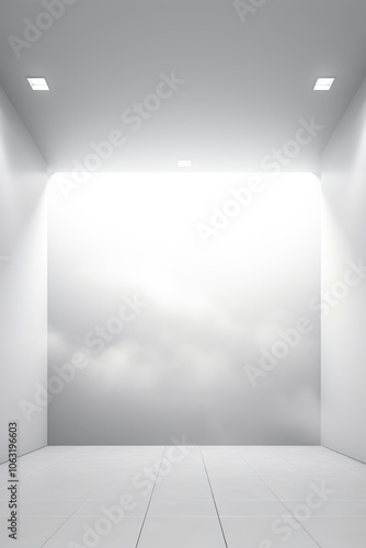 Wallpaper Mural White room featuring soft lighting and tiled flooring, exuding tranquility and contemporary minimalistic design. Torontodigital.ca