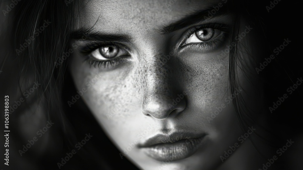 Black and white portrait of a beautiful woman. Aesthetics of mechancholy. Monochrome. Sad mood. Depression, boredom, loneliness Black and white portrait of a beautiful woman. Aesthetics of mechancholy. Monochrome. Sad mood. Depression, boredom, loneliness
