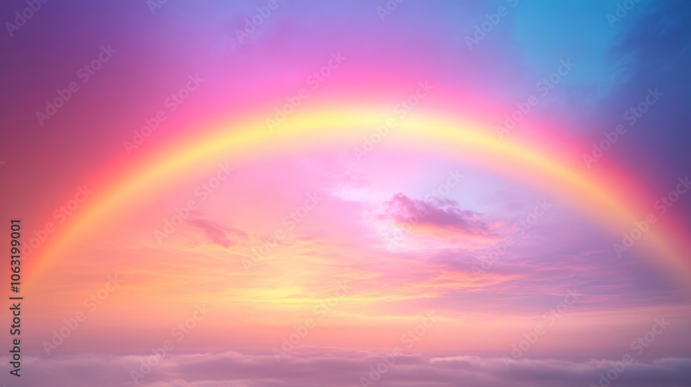 Soft rainbow background with gentle pastel gradients blending across a smooth sky Soft rainbow background with gentle pastel gradients blending across a smooth sky