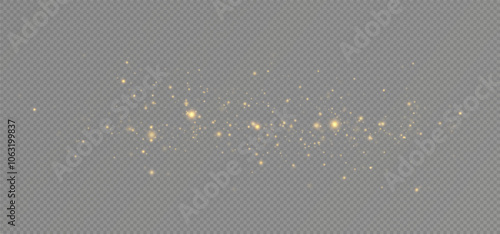 Golden sequins glow with many lights. Glittering dust. Luxurious background of golden particles.	