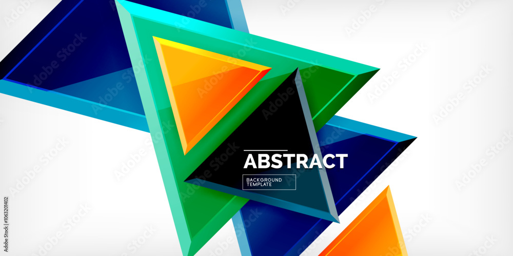 Abstract background - glossy triangles. Vector Illustration For Wallpaper, Banner, Background, Card, Book Illustration, landing page