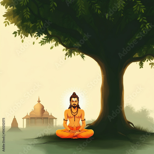 A serene illustration of a ...