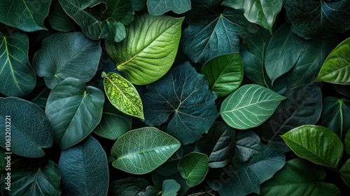 Wallpaper Mural The arrangement of various leaves in a complex pattern is natural and balanced. Torontodigital.ca